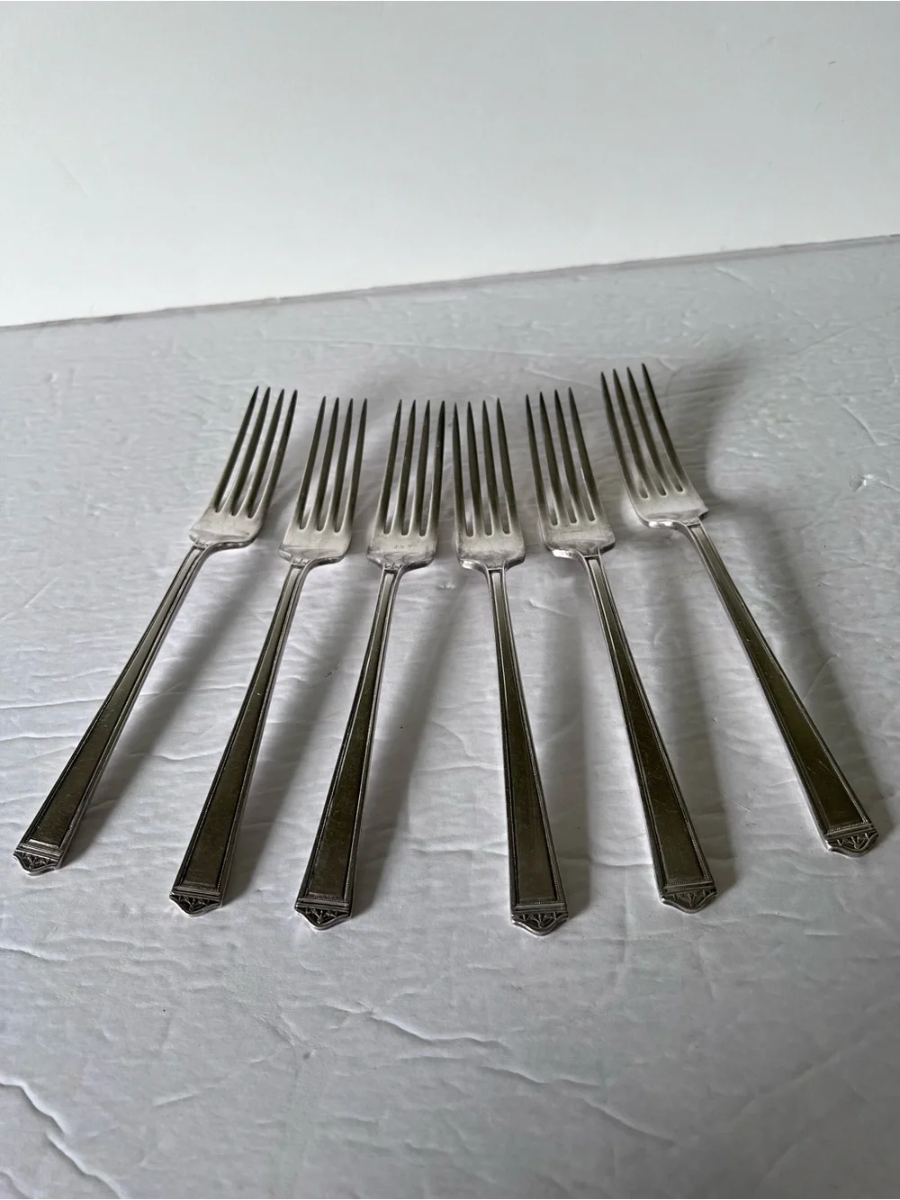 VTG 1847 Rogers Bros Silverware Not Mono Anniversary Pattern 6 Dinner Forks